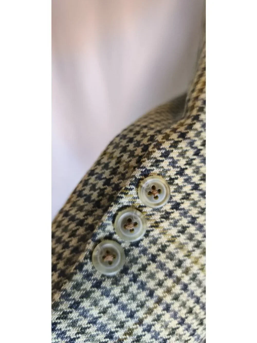Burberrys Vintage Houndstooth 100% Wool Blazer Sport Coat Made USA No Size